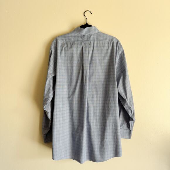 Brooks Brothers Blue Plaid Regent Button Up Collared Dress Shirt - 17 1/2 - 34 - Picture 5 of 6